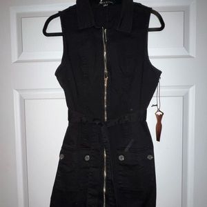 Black denim dress